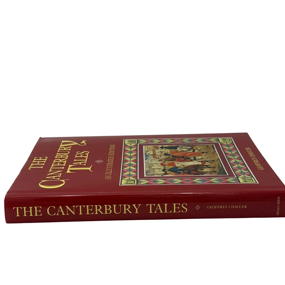 The Canterbury‎ Tales Geoffrey Chaucer Illustrated Edition Hardcover 1992 Red
